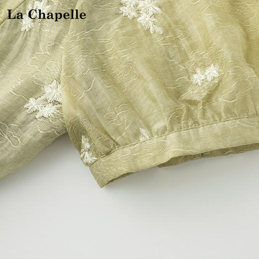 会员福利【莱赛尔天丝】拉夏贝尔/La Chapelle官网700+立领盘扣刺绣短袖连衣裙夏季2025年新款 商品图5