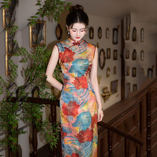 SC21289无袖夜上海民国风长款中式旗袍改良年轻款2025新款女复古修身夏季 商品图2