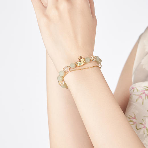 大英博物馆东方梦境系列马上暴富和田玉双层手链 商品图3