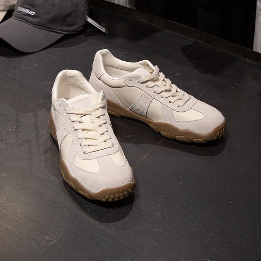 DRONKOO 2025 系带飞机头反毛皮拼皮复古低帮运动鞋 商品图4