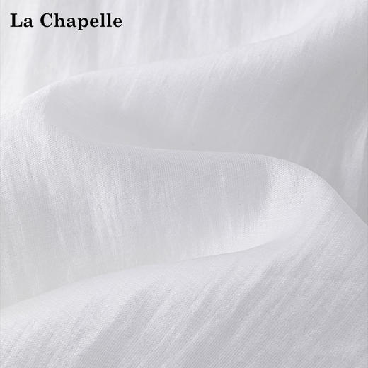 会员福利【莱赛尔+刺绣提花】拉夏贝尔/La Chapelle原299+花边立领提花新中式短袖中长款连衣裙夏季 商品图5