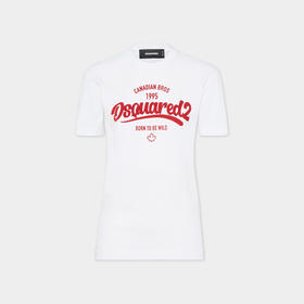 DSQUARED2 女士字母徽标印花棉质圆领短袖T恤 白色 S75GD0488 D20035 100