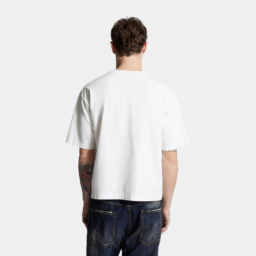 DSQUARED2 男士徽标印花棉质圆领短袖T恤 白色 S74GD1437 S24583 100 商品图3
