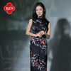 逸红颜蝶漪2025夏新款高定出口真丝剪花手工定位蝴蝶修身复古旗袍 商品缩略图0