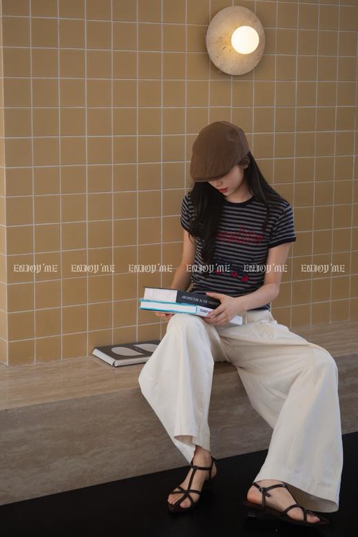 【门店同款】ENJOY秋季“城市与旷野”爱心条纹T 164443078 商品图5