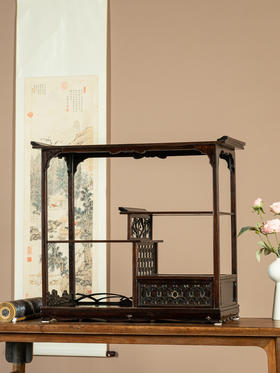 清	红木博古架摆件