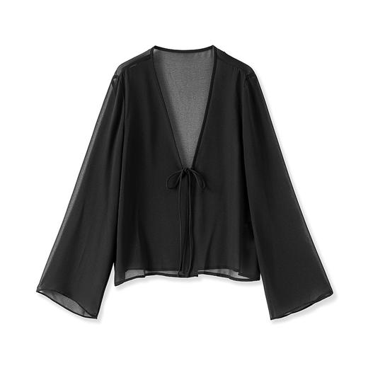 「高货wl」全新升级【铂金会员183/天猫249/差价66】(94313)洛诗琳时尚乔其纱上衣2025夏季轻盈凉感系带防晒开衫女 商品图4