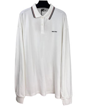 中性款logo刺绣长袖polo衫017