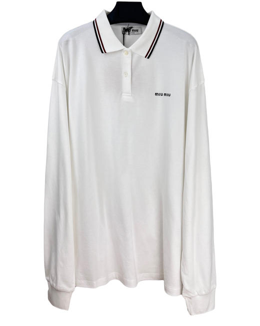 中性款logo刺绣长袖polo衫017 商品图0