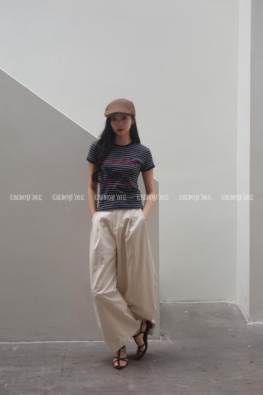 【门店同款】ENJOY秋季“城市与旷野”爱心条纹T 164443078 商品图3