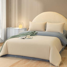 罗孚 柔丝磨毛素影云梦四件套 杏仁奶白（此款较薄介意勿拍）