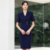 IWY/藏青色西装连衣裙女夏季短袖售楼部接待工作服假两件职业裙25Q799 商品缩略图1