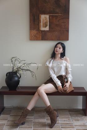 【门店同款】ENJOY秋季“谧色花颂”绮丽荷叶上衣 164246980