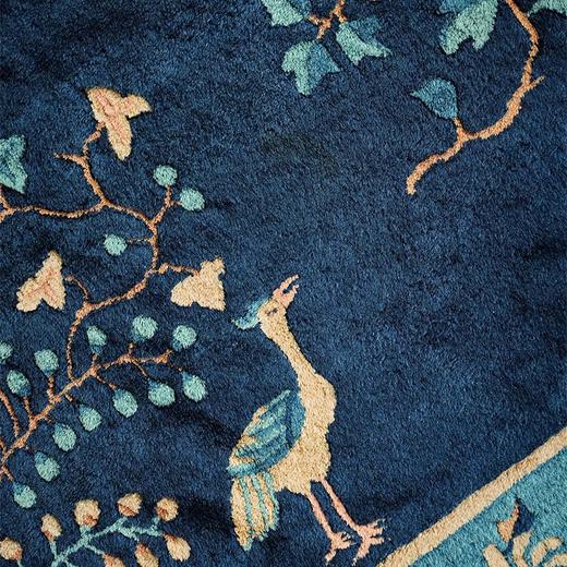 【已售】独角鹿西洋古董中国出品「凤飞花开」主题蓝地羊毛绒面大型地毯 商品图3