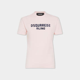 DSQUARED2 女士字母徽标印花棉质圆领短袖T恤 粉色 S75GD0471 D20020 973