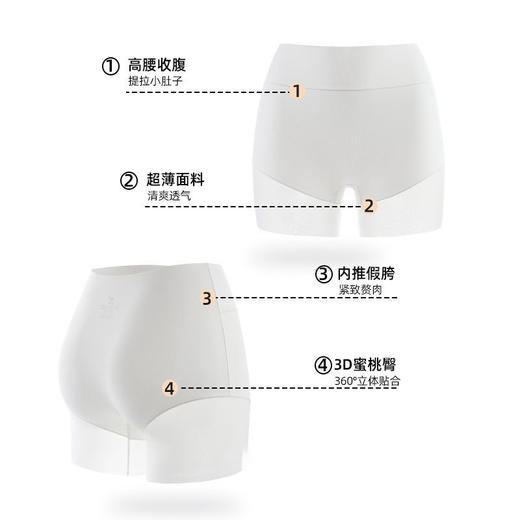 二合一安全短裤夏季薄款防走光高腰收腹无痕内裤女冰丝透气女 商品图3