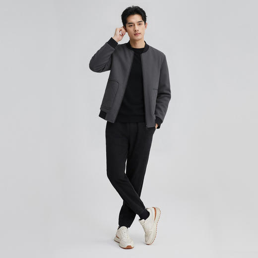 【含绵羊毛】保暖毛呢夹克2025秋新款针织棒球领休闲外套男 商品图14