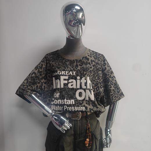 ZC圆领豹纹撞色字母短袖T恤50701（灰）夏季 153012630321 商品图0