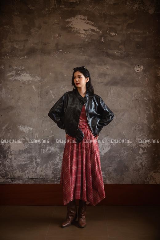 【门店同款】ENJOY秋季“光阴序语”立领抽绳款皮衣 164249831 商品图0