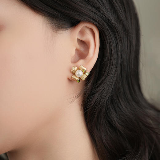 Garden of Eden 伊甸园系列 | 伊甸园金色繁花耳钉 商品图1