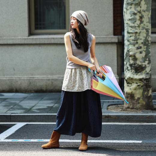 绽放旅行女装509朵/【大山的褶皱】弹力棉方领宽肩U型领背心内搭 商品图2