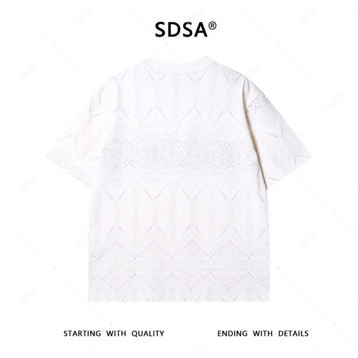 T4273SDSA夏季新款男士痞帅百搭提花设计圆领短袖T恤气质小众设计上衣 商品图5