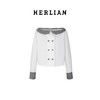 HERLIAN2025年秋季新品女士格纹刺绣斜领露肩长袖衬衫 商品缩略图4