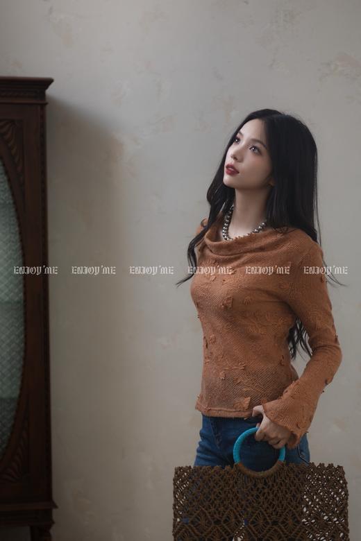 【门店同款】ENJOY秋季“浮光织影”提花微透上衣 164293073 商品图1