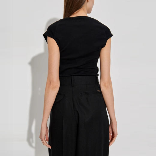 DSQUARED2 女士棉质圆领无袖T恤 黑色 S75GD0483 D20021 900 商品图2