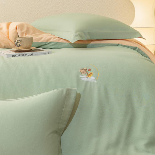 罗孚 莱赛尔棉磨毛秋松物语四件套 青绿色 商品图2