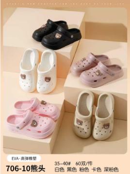 洞洞鞋/拖鞋系列 男女同款拖鞋 拉布布/大眼睛款女生舒适透气时尚简约可爱包头凉鞋 商品图0