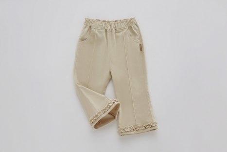 拉比童衣-3精致I5微喇叭长裤杏色LYCC10140378 商品图1