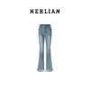 HERLIAN2025年秋季新品女士裤脚拼接设计中腰微喇牛仔裤 商品缩略图4