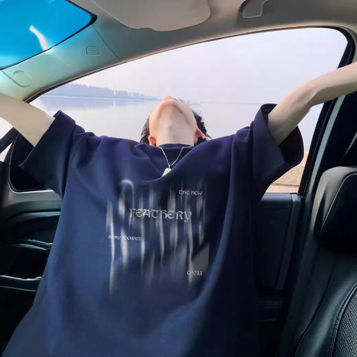 【GZ】无忧购日系宽松百搭潮男字母晕染印花短袖T恤1366（截单后3-5天发货) 商品图2