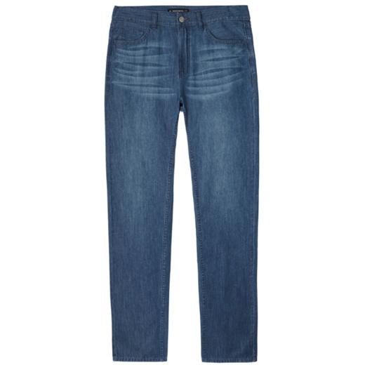 佐丹奴男款纯棉薄牛仔猫须洗水中腰长裤13111011 商品图6