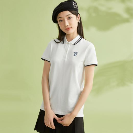 佐丹奴25年新款女装熊猫刺绣针织弹力珠地布短袖POLO13313206 商品图10