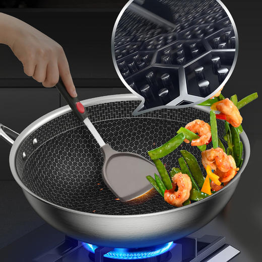 荣事达 悦厨不锈钢蜂巢不粘炒锅（30cm）RSD-CG01 商品图4