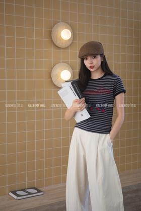 【门店同款】ENJOY秋季“城市与旷野”爱心条纹T 164443078