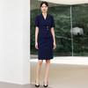 IWY/藏青色西装连衣裙女夏季短袖售楼部接待工作服假两件职业裙25Q799 商品缩略图2