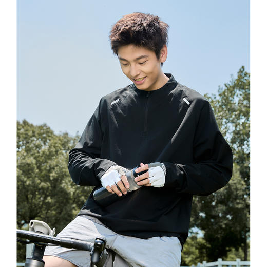 【YW】无忧购户外休闲宽松透气立领半拉链凉感运动长袖T恤MT7227（截单后3-5天发货) 商品图3