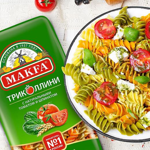 俄罗斯马克发通心面三色螺旋意面空心粉意大利面速食 商品图4