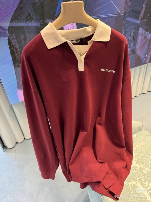 MM 撞色领襟 25秋冬新款刺绣字母珠地网眼长袖POLO衫 Z-15542 商品图2