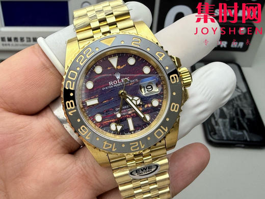 劳力士EWE格林尼治型系列 铁虎眼石盘 全金格林尼治GMT 3285机 五珠带 男士腕表 商品图2