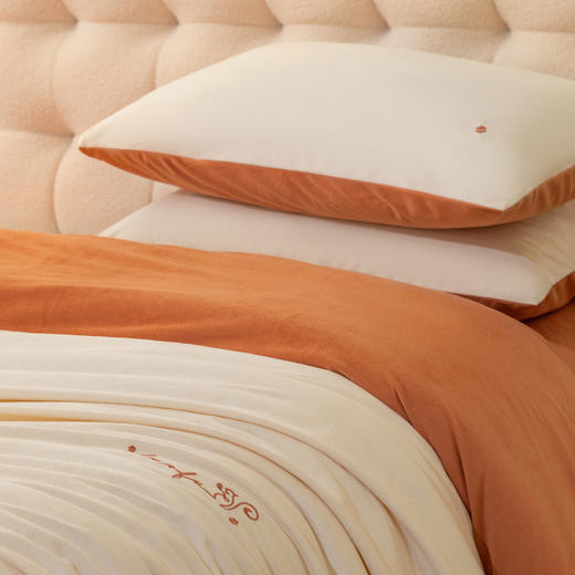 罗孚 牛奶绒山岚野境四件套 琥珀色 商品图2