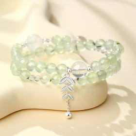 Winy 生机能量手链s925银搭配葡萄石、长石、水晶配证书送女友闺蜜节日生日礼物