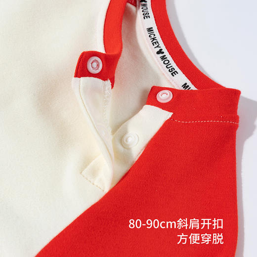 迪士尼春秋新款男女宝宝纯棉家居服国风喜庆长袖秋衣裤套装ZD3ET021 商品图7