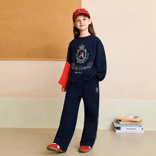 马克珍妮女童休闲学院运动套装儿童卫衣套装2025年秋装新款551537 商品图1