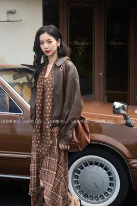 【门店同款】ENJOY秋季“光阴序语”翻领拉链皮衣 164249881