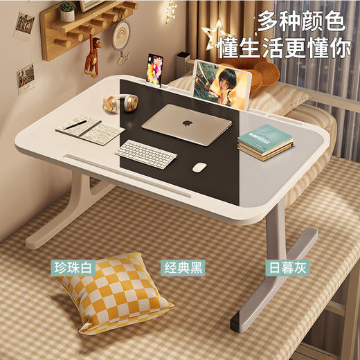 【懂生活更懂你！】床上折叠小桌子🔥吃饭、学习、追剧全搞定！💻📚还带充电接口+书架，懂生活更懂你❤️ 商品图2