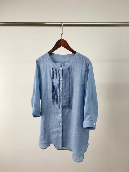 小禾七分袖衬衫！25夏季新款宽松文艺圆领上衣百褶百搭五分袖！ 商品图5